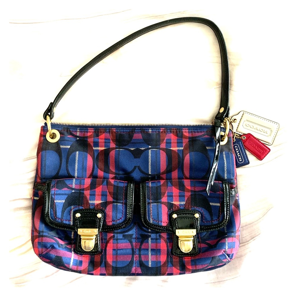Vibrant Plaid Coach Bag *excellent condition!*